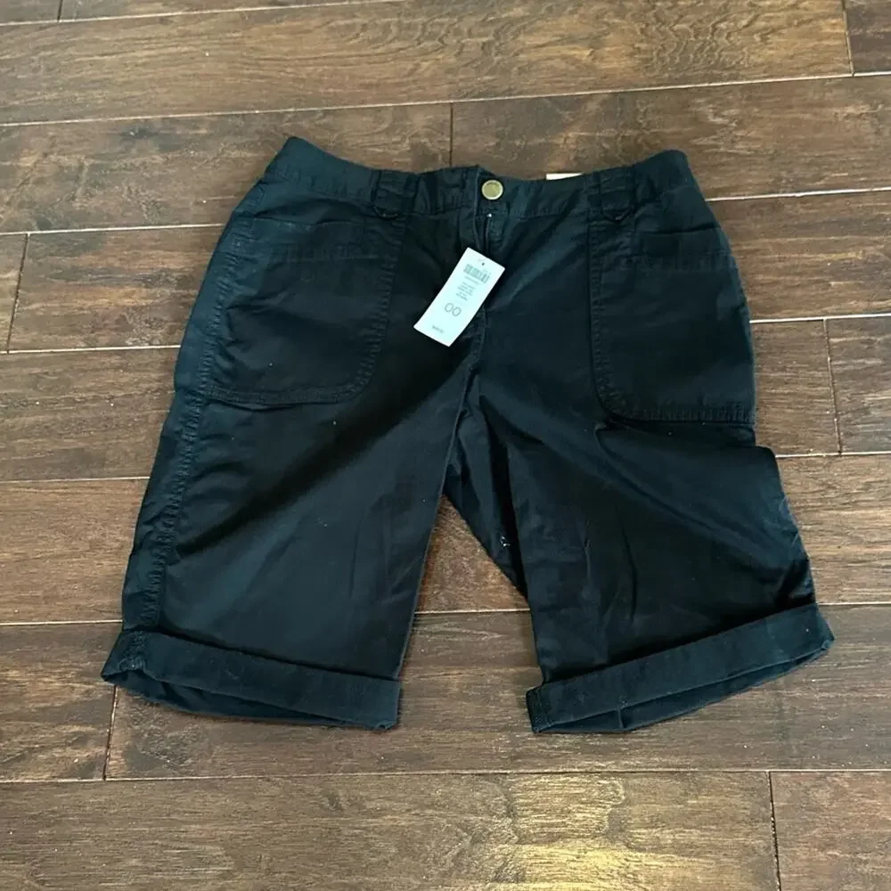 Chico’s The Carley Short Black Bermuda Short 570136590 Size 00 Extra Small NWT